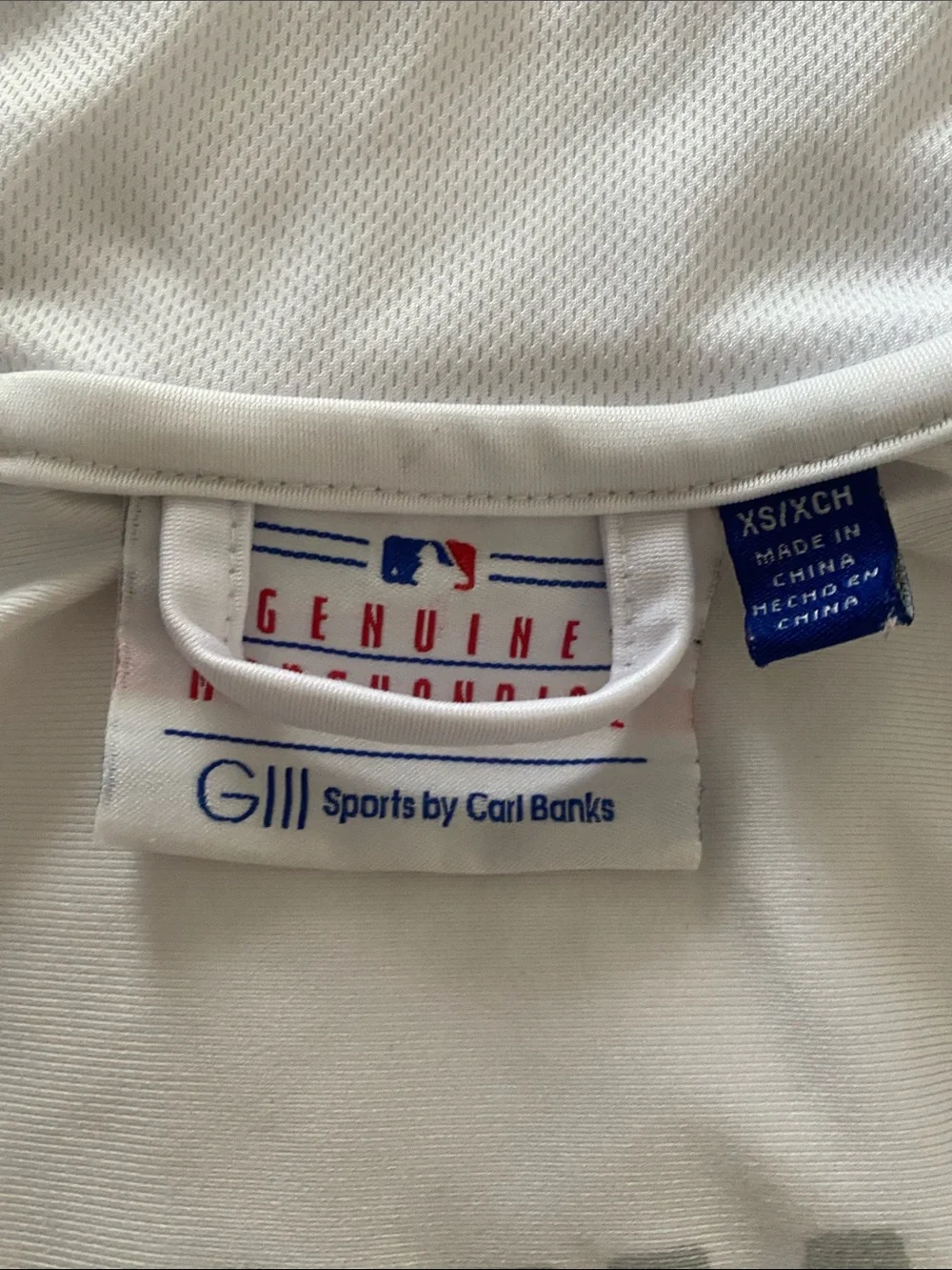 LOS ANGELES DOCKERS Logo White Varsity Jacket with Blue & Gray Stripes. Size XS